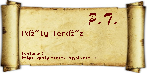 Pály Teréz névjegykártya